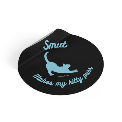 Smut Makes My Kitty Purr Whimsical Cat-Themed Vinyl Stickers, Fun Cat Lover Gift, Cute Pet Decor, Laptop Stickers, Funny Cat Humor Stickers, Kitty Gift