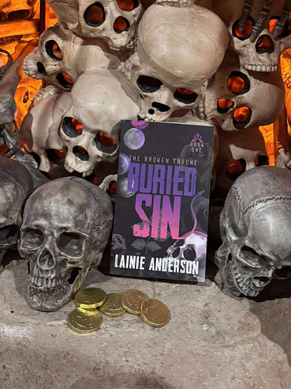 Buried Sin: Book 1 of the First Curse Series. Signed by Lainie Anderson with Swag and coins!