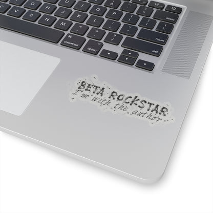 Beta Rockstar I'm With the Author Kiss-Cut Stickers