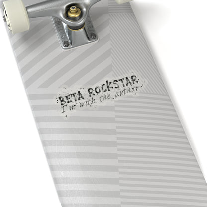 Beta Rockstar I'm With the Author Kiss-Cut Stickers