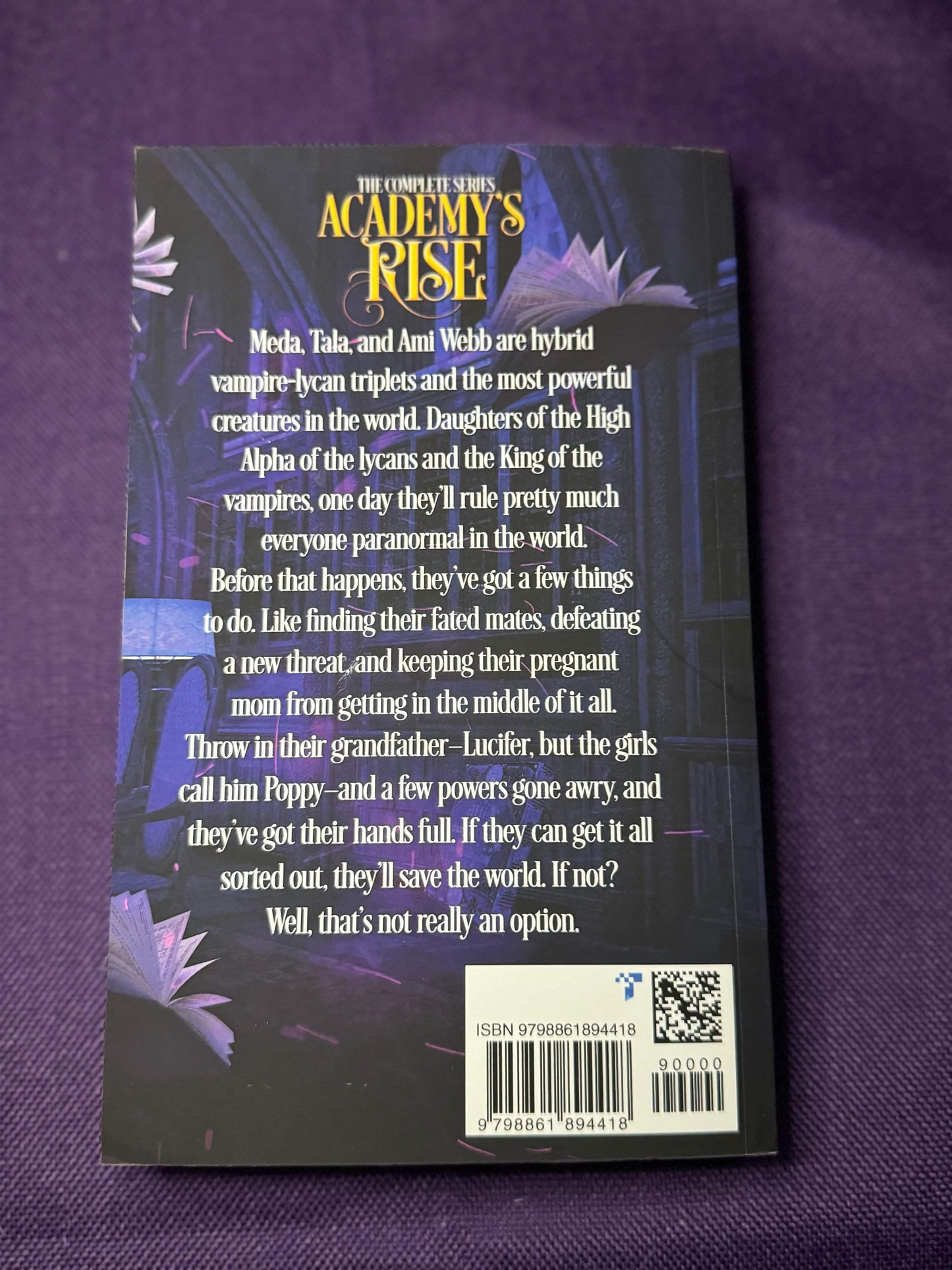 Academy's Rise Complete Series Omnibus Paperback Signed by Lainie Anderson with Lia Davis digital signature with swag pack