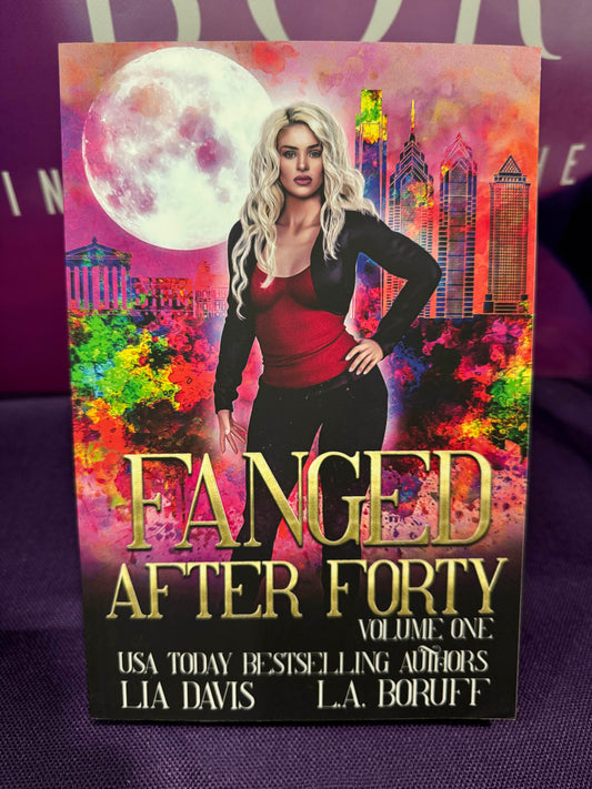 Fanged After Forty Volume 1 Paperback Signed by L.A. Boruff with swag