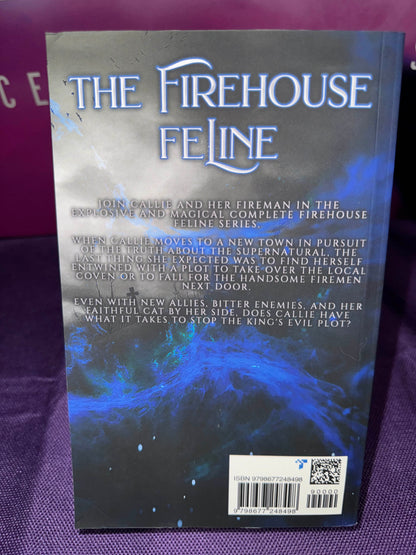 The Firehouse Feline The Complete Series Omnibus Paperback Signed by L.A. Boruff with swag pack