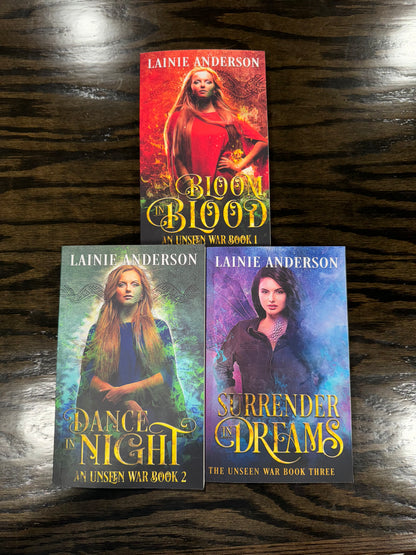 An Unseen War complete Trilogy Bundle Signed by Lainie Anderson and comes with a swag pack!