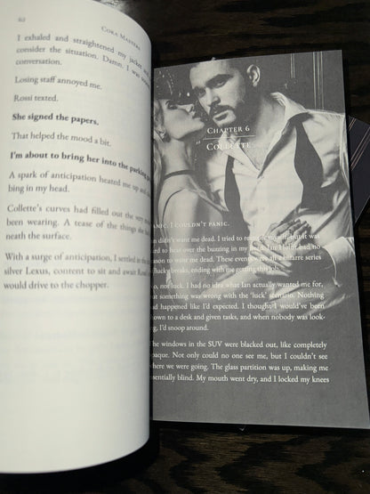 Corrupt Game signed by Cora Masters. An Enemies to Lovers Dark Romance Standalone. With Swag Pack