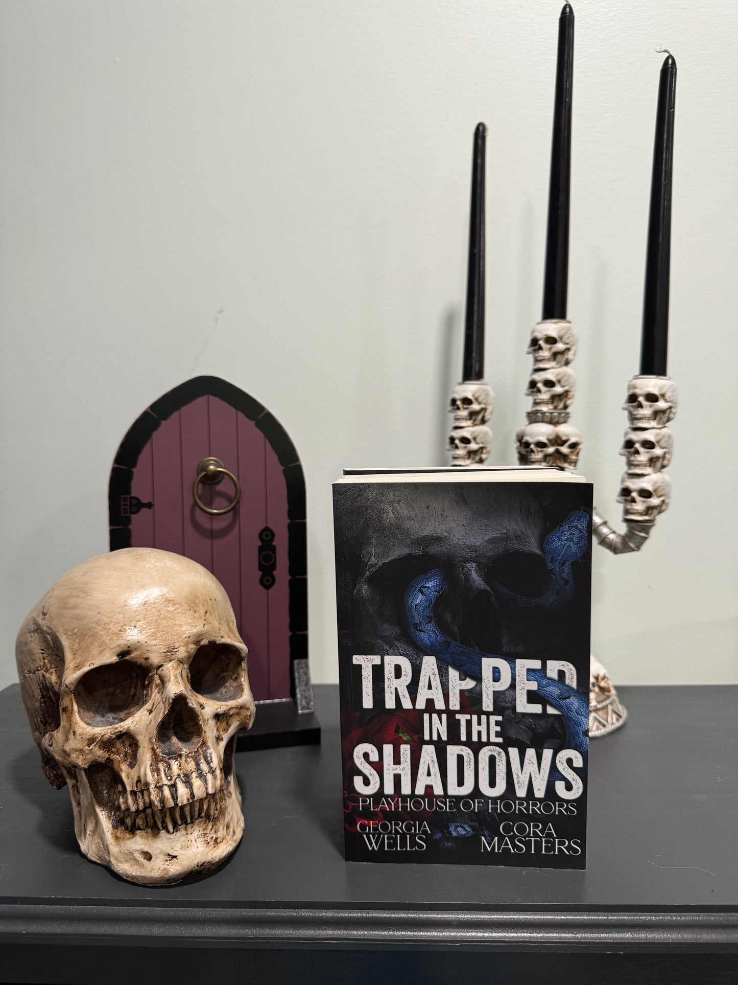 Trapped in the Shadows: A Horror Romance Signed by Cora Masters and Georgia Wells Paperback plus swag